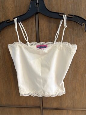Edikted Cream Lace Trim Satin Camisole